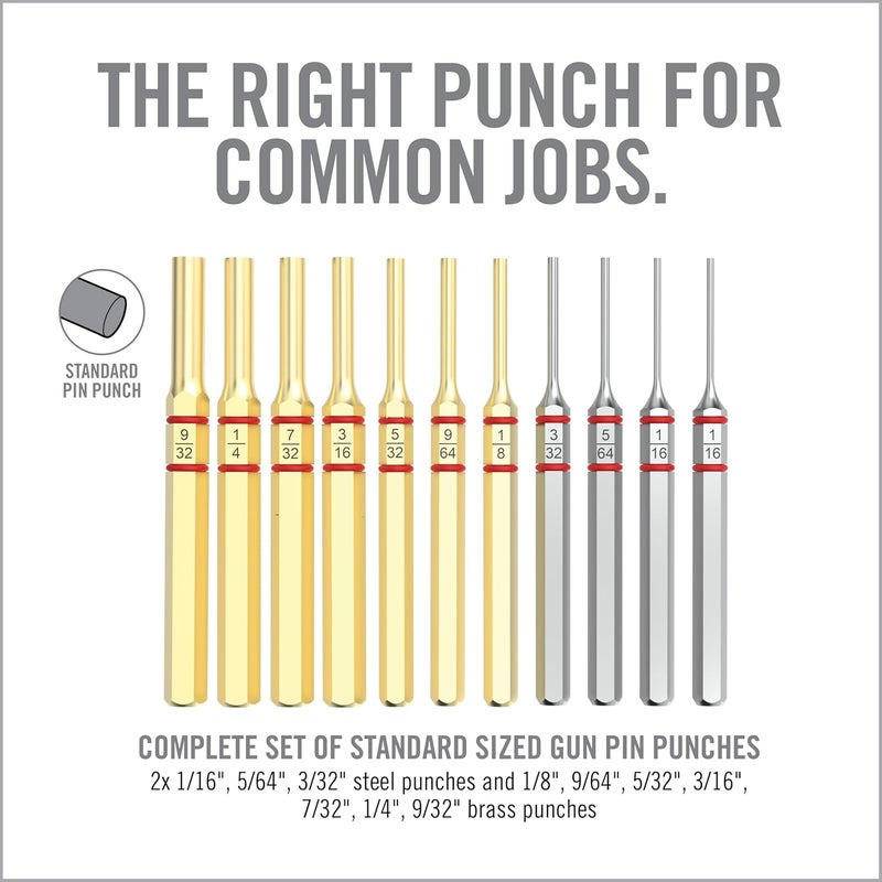 Real Avid 11-Piece Pin Punch Set - Portable All-in-One Punch Set with Storage Case - Choose Between Roll Pin, Standard or Brass and Steel Set - Image 3